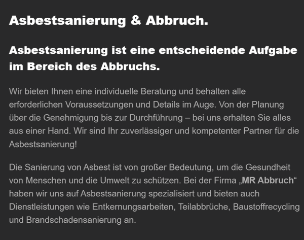 Asbestsanierung & Abbruch in 78166 Donaueschingen